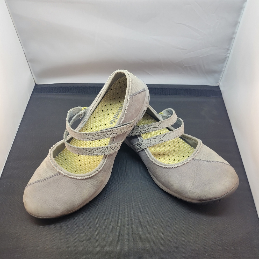 Columbia Gray Mary Jane Flats with Yellow Insole